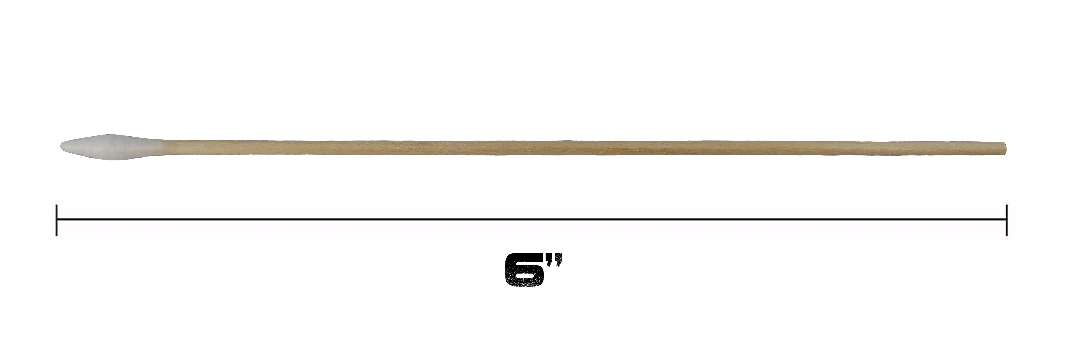 Single Sided Ultra Fine Tip 6" Wood Handle Cotton Tipped Weapon Cleaning Swabs Non-Sterile