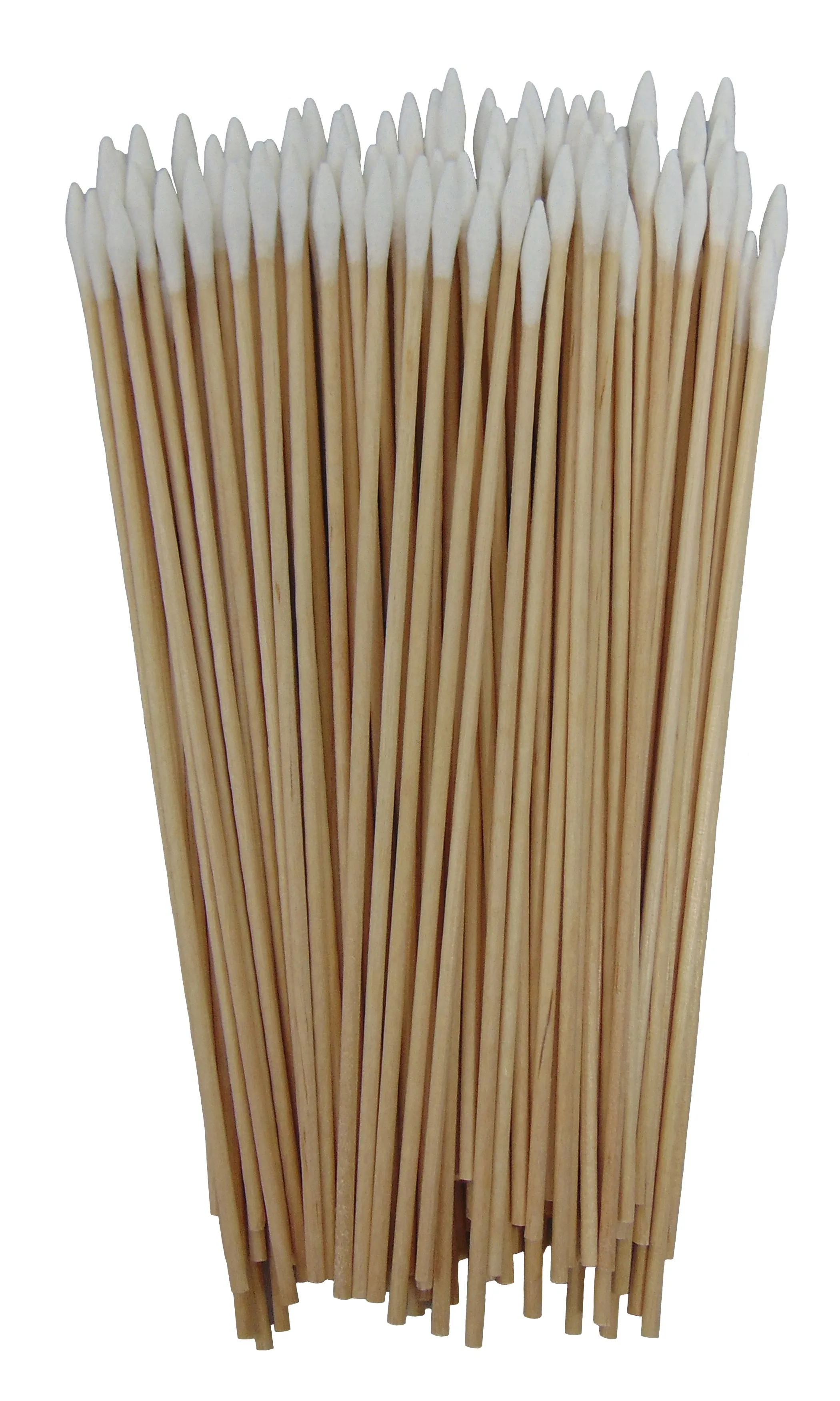 Single Sided Ultra Fine Tip 6" Wood Handle Cotton Tipped Weapon Cleaning Swabs Non-Sterile