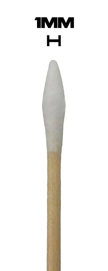 Single Sided Ultra Fine Tip 6" Wood Handle Cotton Tipped Weapon Cleaning Swabs Non-Sterile