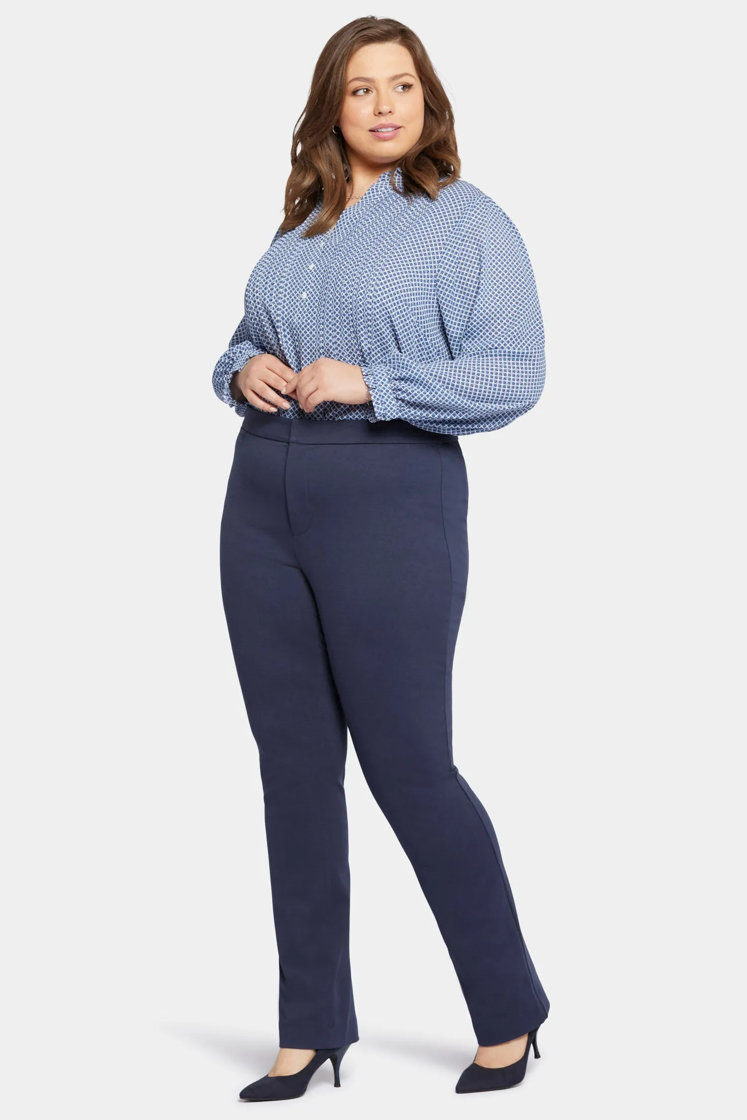 Slim Trouser Pants In Plus Size - Oxford Navy
