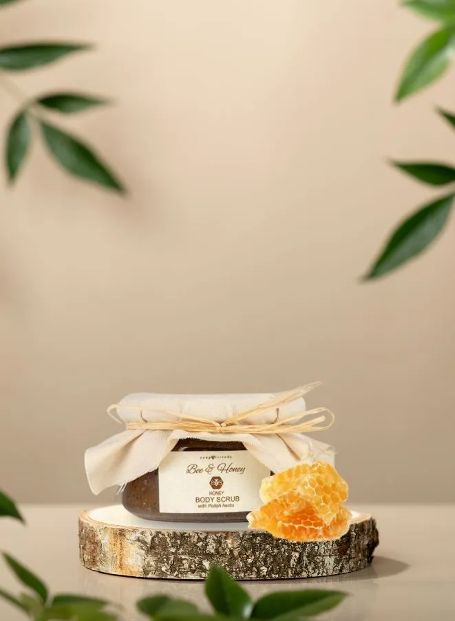Soap&Friends Body Scrub - Exfoliating Scrub with  Bee and Honey and Polish Herbs, 200 ml