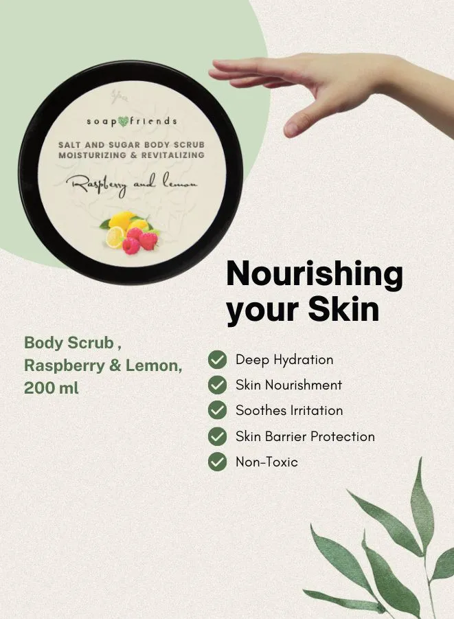 Soap&Friends Raspberry and Lemon Scrub, 200ml
