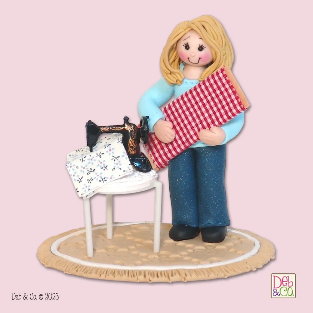 Sophie's Sewing Room Handmade Polymer Clay Figurine - Tier Tray Decor