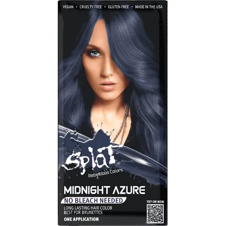 Splat Midnight Complete Kit, Unisex Semi-Permanent Hair Dye Without Bleach, Azure