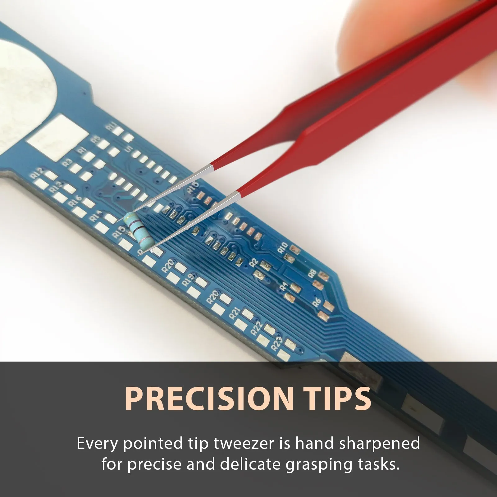 Splinter Tip Tweezers |Stainless Steel | Red