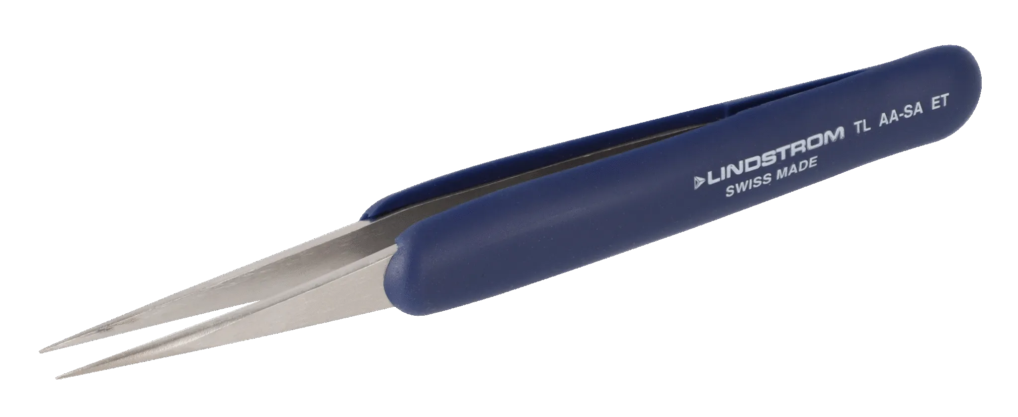 Stainless Steel ESD Safe Ergonomic Tweezers Style AA with Sharp, Fine Tips, T0003-ET