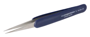 Stainless Steel ESD Safe Ergonomic Tweezers Style AA with Sharp, Fine Tips, T0003-ET