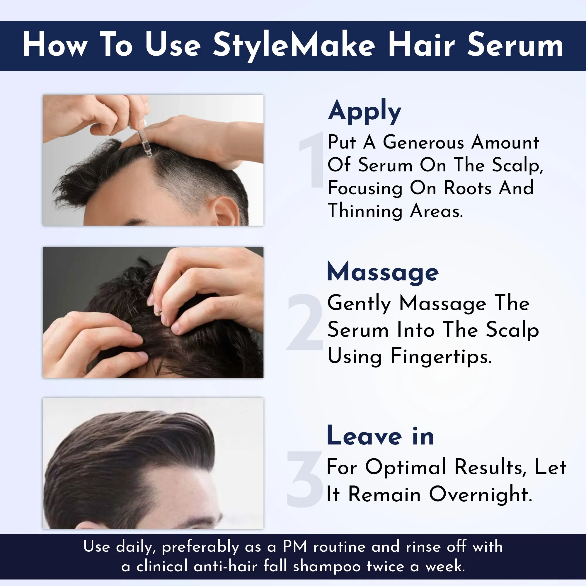 StyleMake Advanced Hair Serum for Men & Women With 3% Redensyl, 3% Procapil, 3% Anagain, 1% Capilia Longa | Hair Fall Control | 60ml