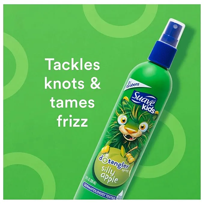 SUAVE kids detangler spray silly apple سبريه الشعر بالتفاح للاطفال من سواف