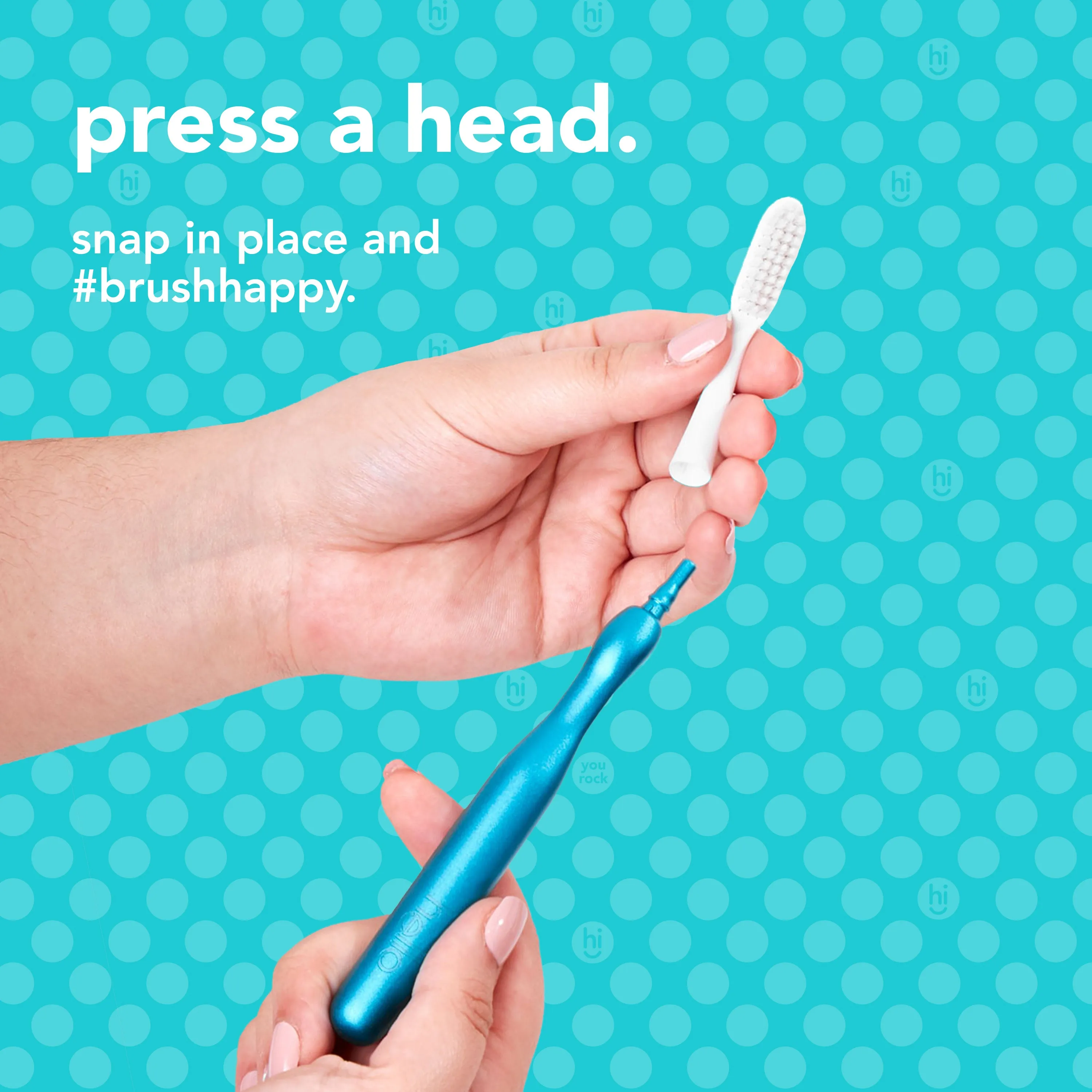 sustainable toothbrush with reusable blue aluminum handle
