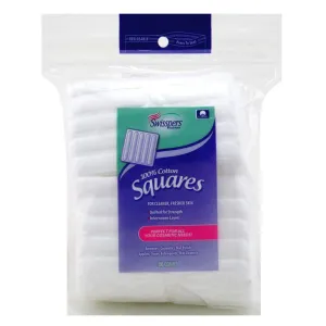 SWISSPERS - 100% Cotton Squares - 80 Cotton Squares