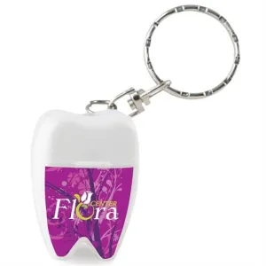 Tooth Shaped Dental Floss w/ Key Chain