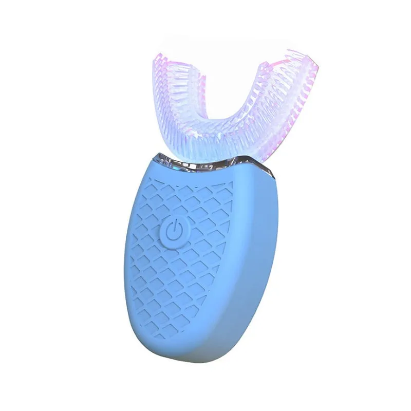 Toothbrush Silicone Electronic USB Rechargeable 4 Modes Blue