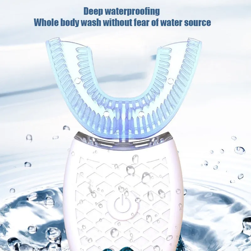 Toothbrush Silicone Electronic USB Rechargeable 4 Modes Blue