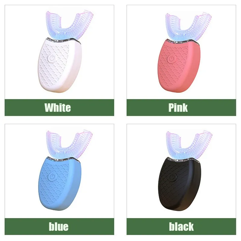 Toothbrush Silicone Electronic USB Rechargeable 4 Modes Blue
