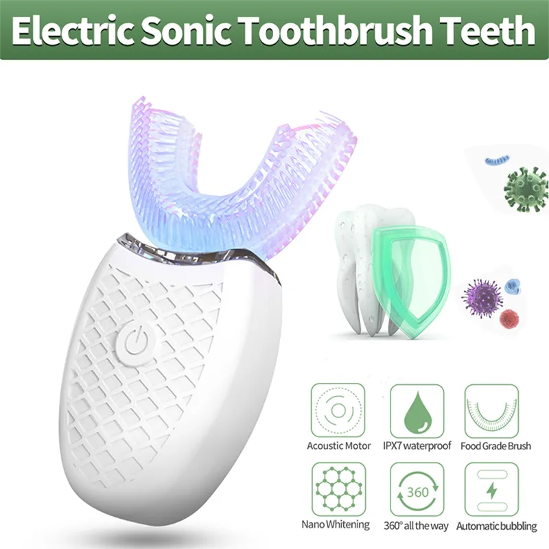 Toothbrush Silicone Electronic USB Rechargeable 4 Modes Blue