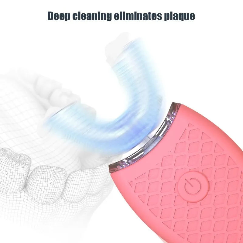 Toothbrush Silicone Electronic USB Rechargeable 4 Modes Blue