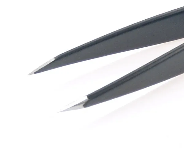 TopInox® German Stainless Steel Pointed Black Coated Tweezers 9cm by Niegeloh