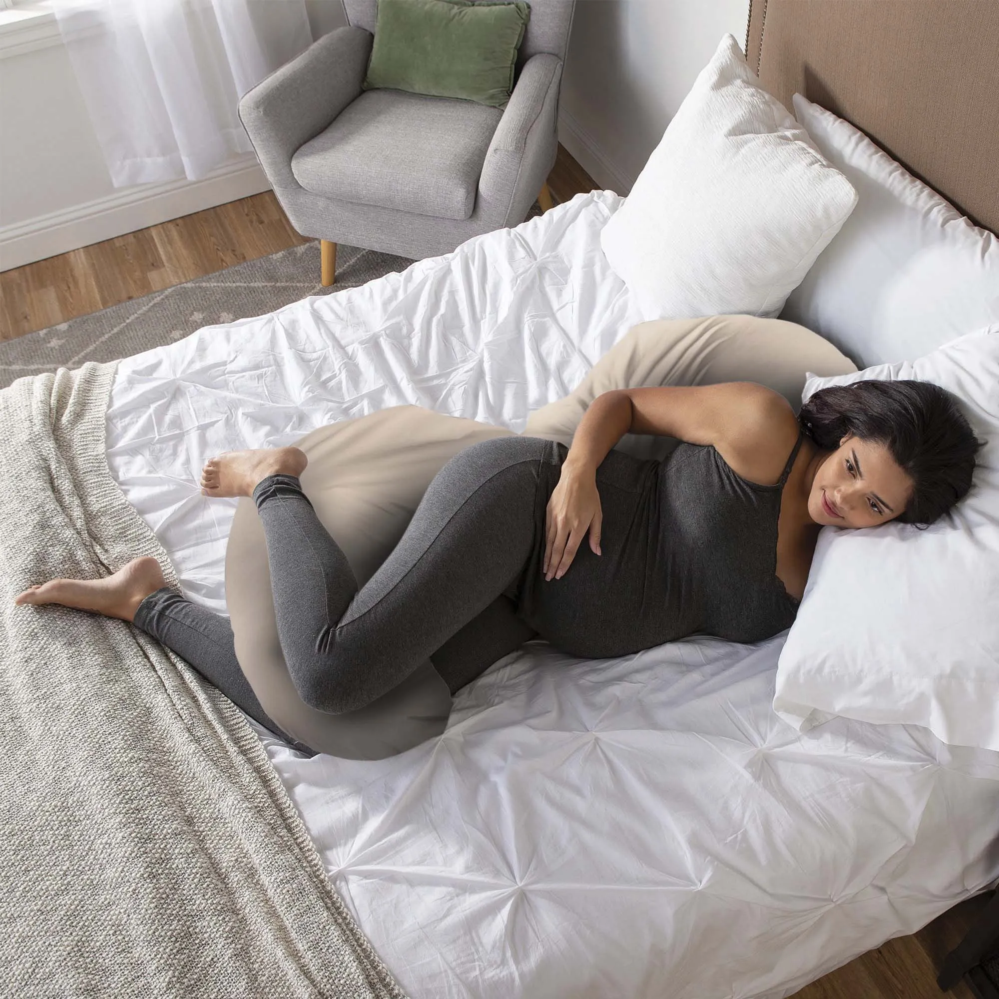 Total Body Pregnancy Pillow with Organic Cotton Pillow Cover