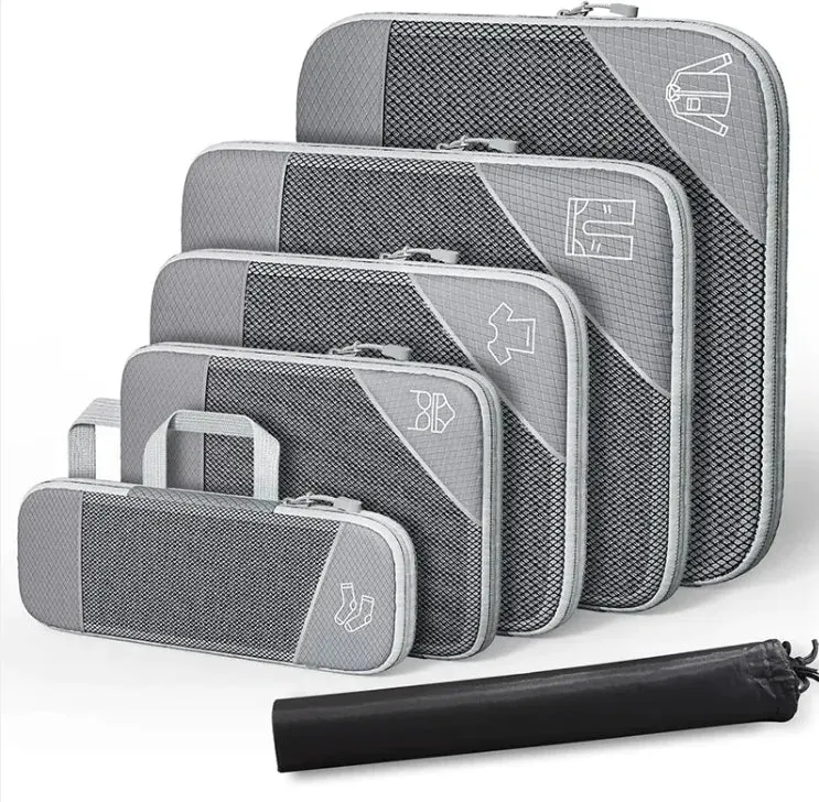 Travel Bag Suit With Shoe Bag Mesh Visual Luggage Organizing