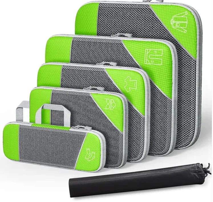 Travel Bag Suit With Shoe Bag Mesh Visual Luggage Organizing