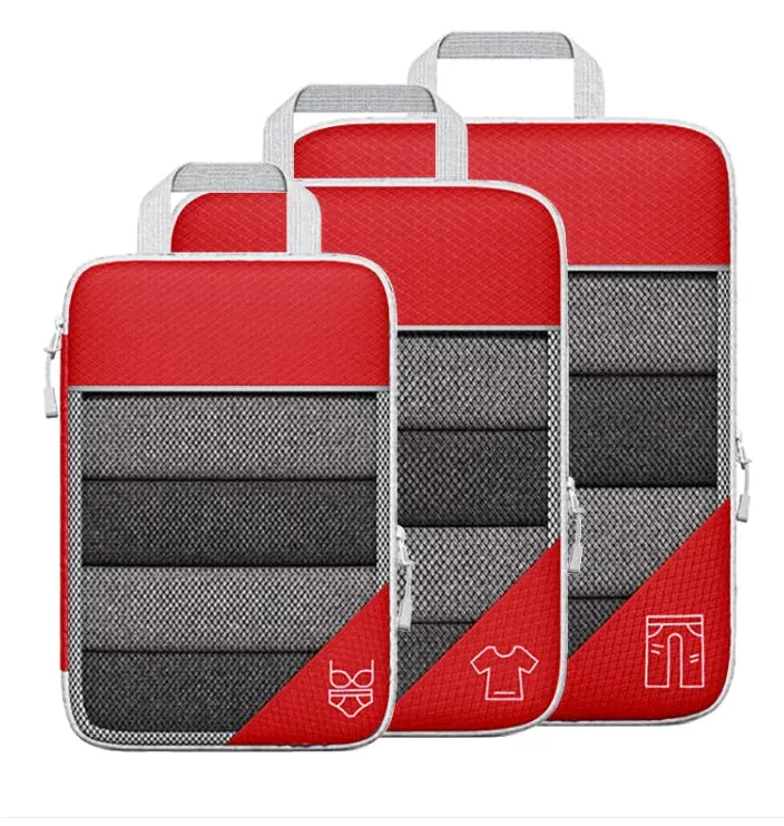 Travel Bag Suit With Shoe Bag Mesh Visual Luggage Organizing