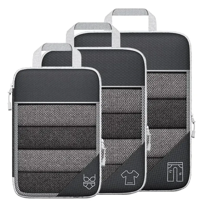 Travel Bag Suit With Shoe Bag Mesh Visual Luggage Organizing