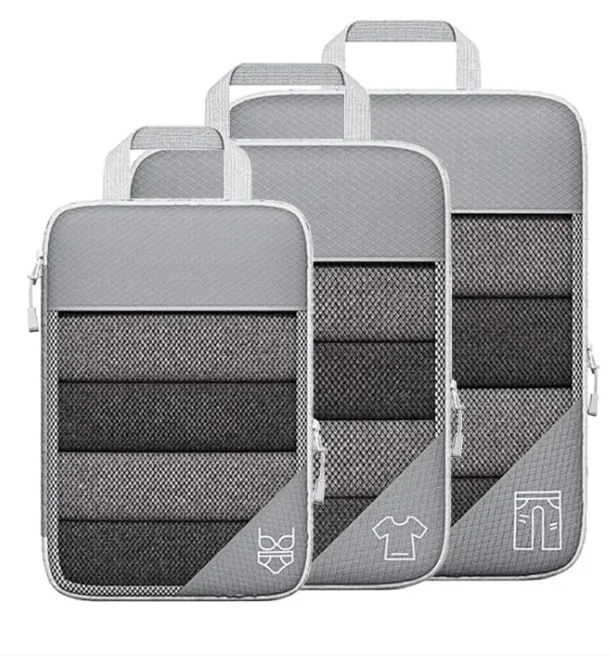 Travel Bag Suit With Shoe Bag Mesh Visual Luggage Organizing