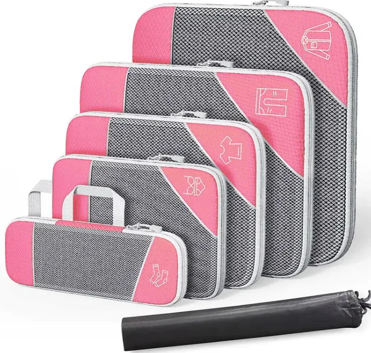 Travel Bag Suit With Shoe Bag Mesh Visual Luggage Organizing