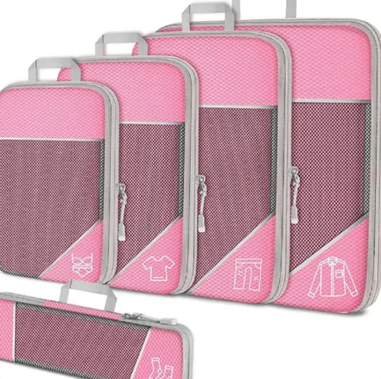 Travel Bag Suit With Shoe Bag Mesh Visual Luggage Organizing