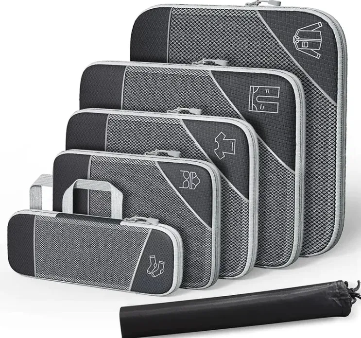 Travel Bag Suit With Shoe Bag Mesh Visual Luggage Organizing