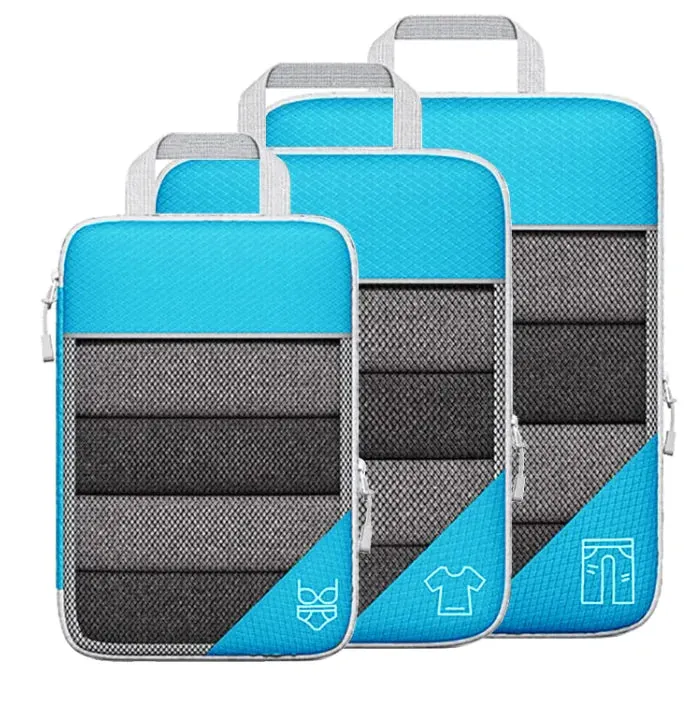 Travel Bag Suit With Shoe Bag Mesh Visual Luggage Organizing