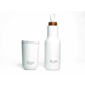 Travel Mug & Water Bottle Set, Chalk