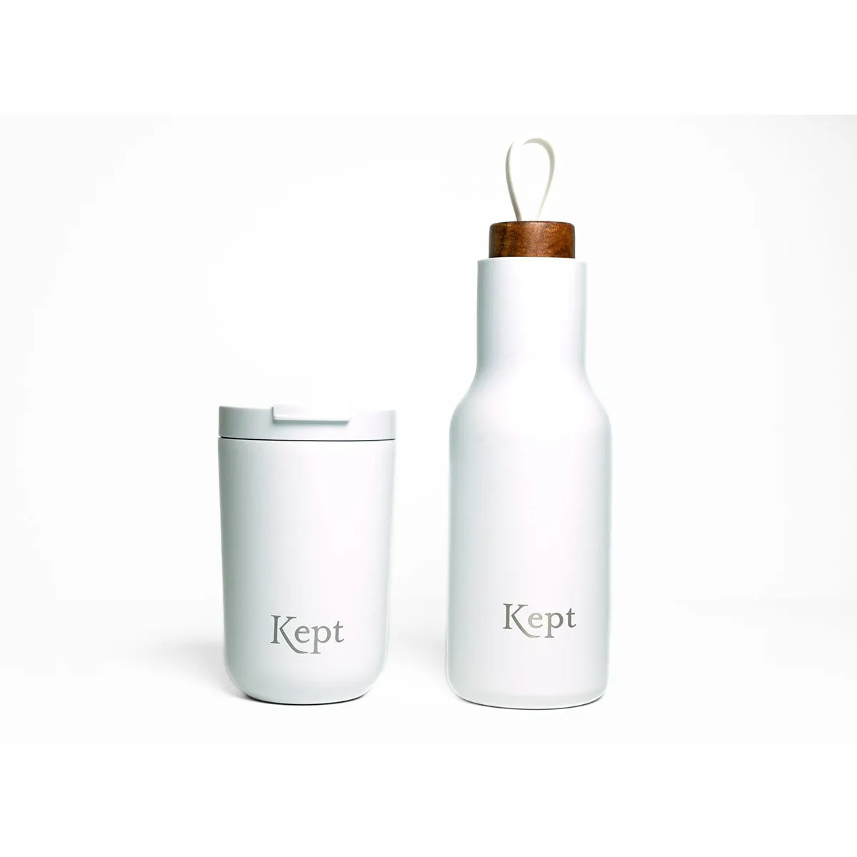 Travel Mug & Water Bottle Set, Chalk