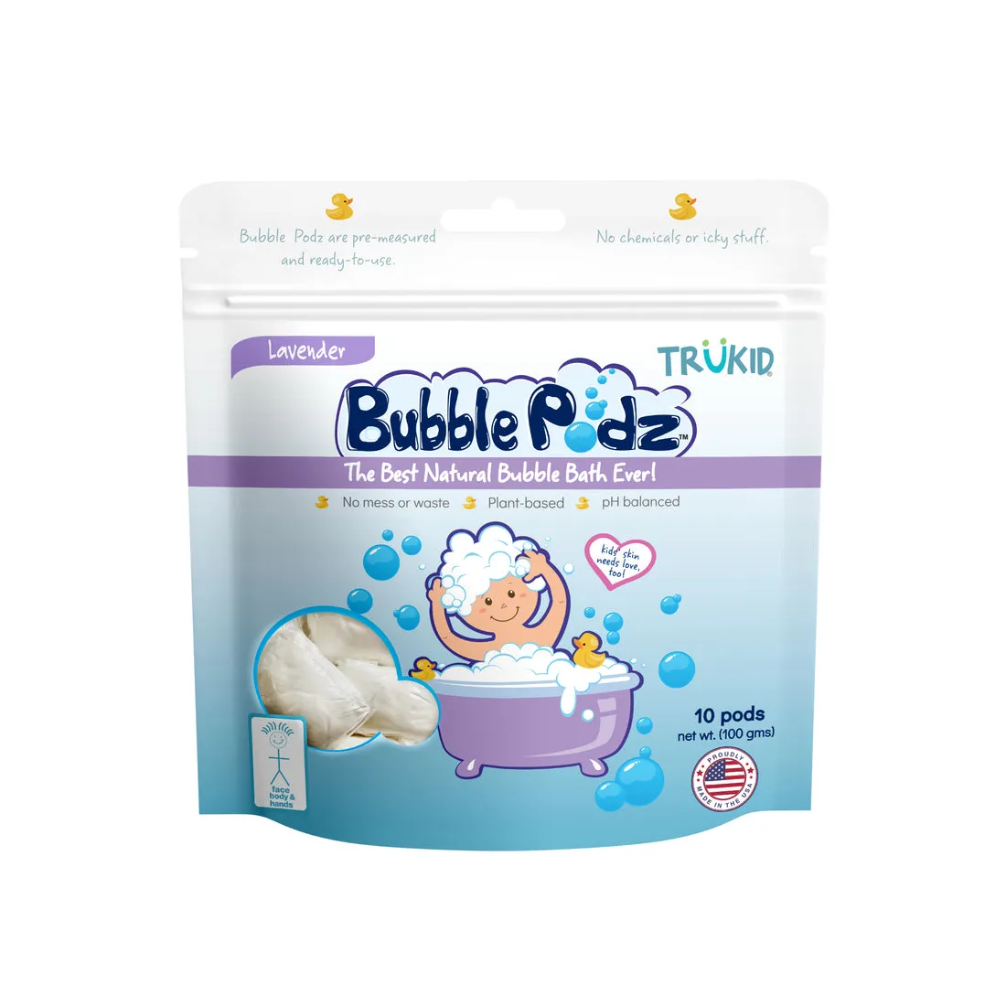 TruKid Lavender Scented Bubble Podz, 10 pcs Exp: 10/25