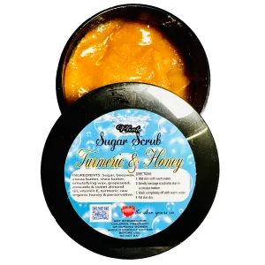Turmeric and Honey Natural Whipped Shea Sugar Scrub Avocado Oil 4 oz