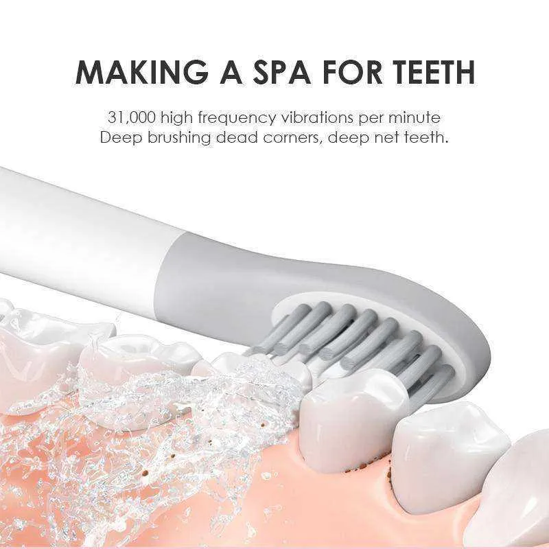 Ultrasonic Electric Smart Toothbrush Rechargeable Waterproof
