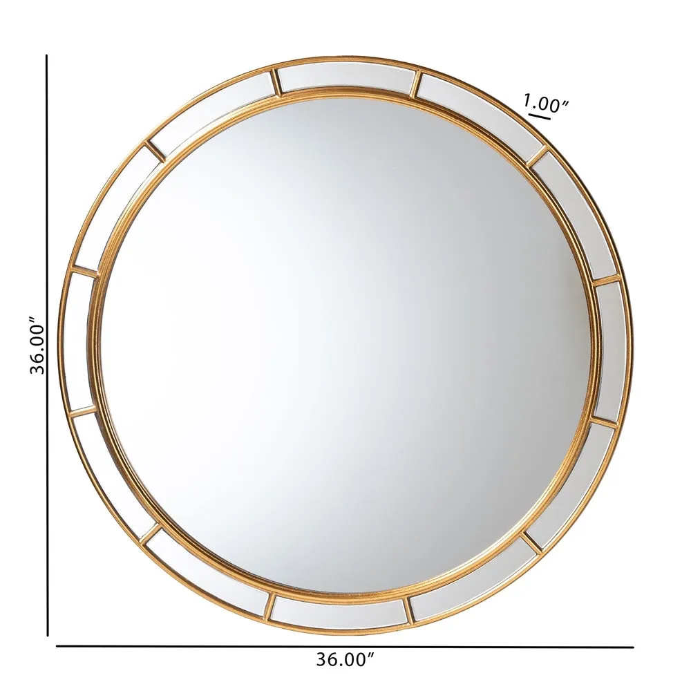 Ulvi Antique Goldleaf Round Accent Mirror