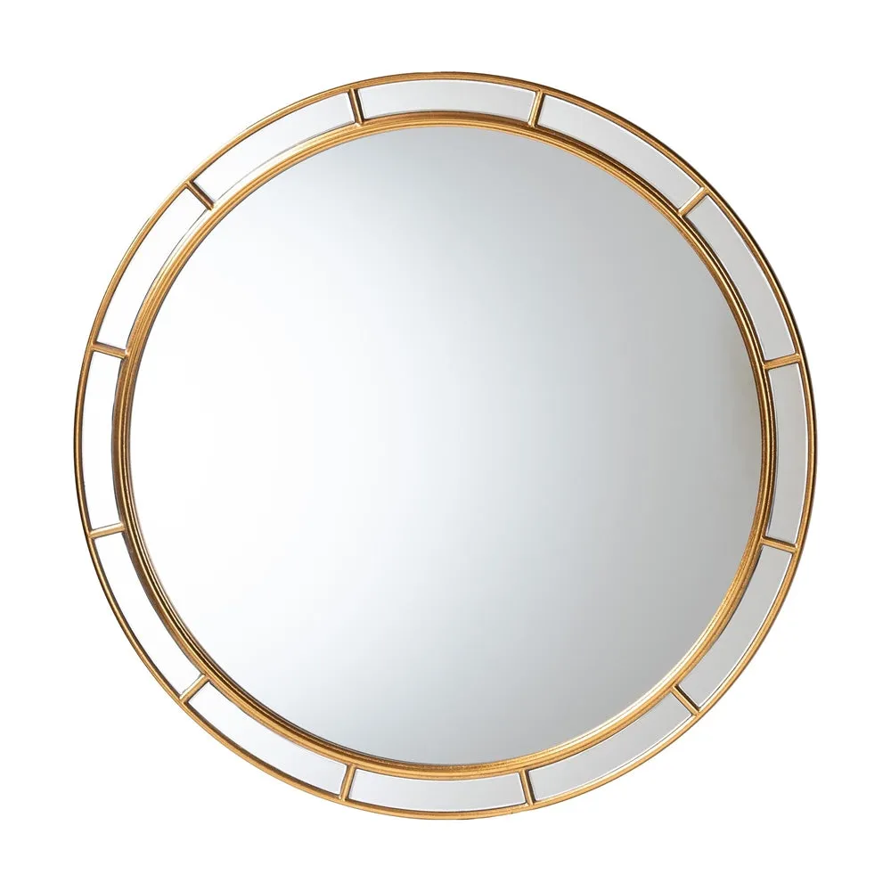 Ulvi Antique Goldleaf Round Accent Mirror