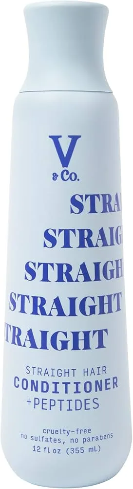 V & CO straight hair conditioner   peptides curlty free no sulfates no parabens بلسم الشعر المنسدل