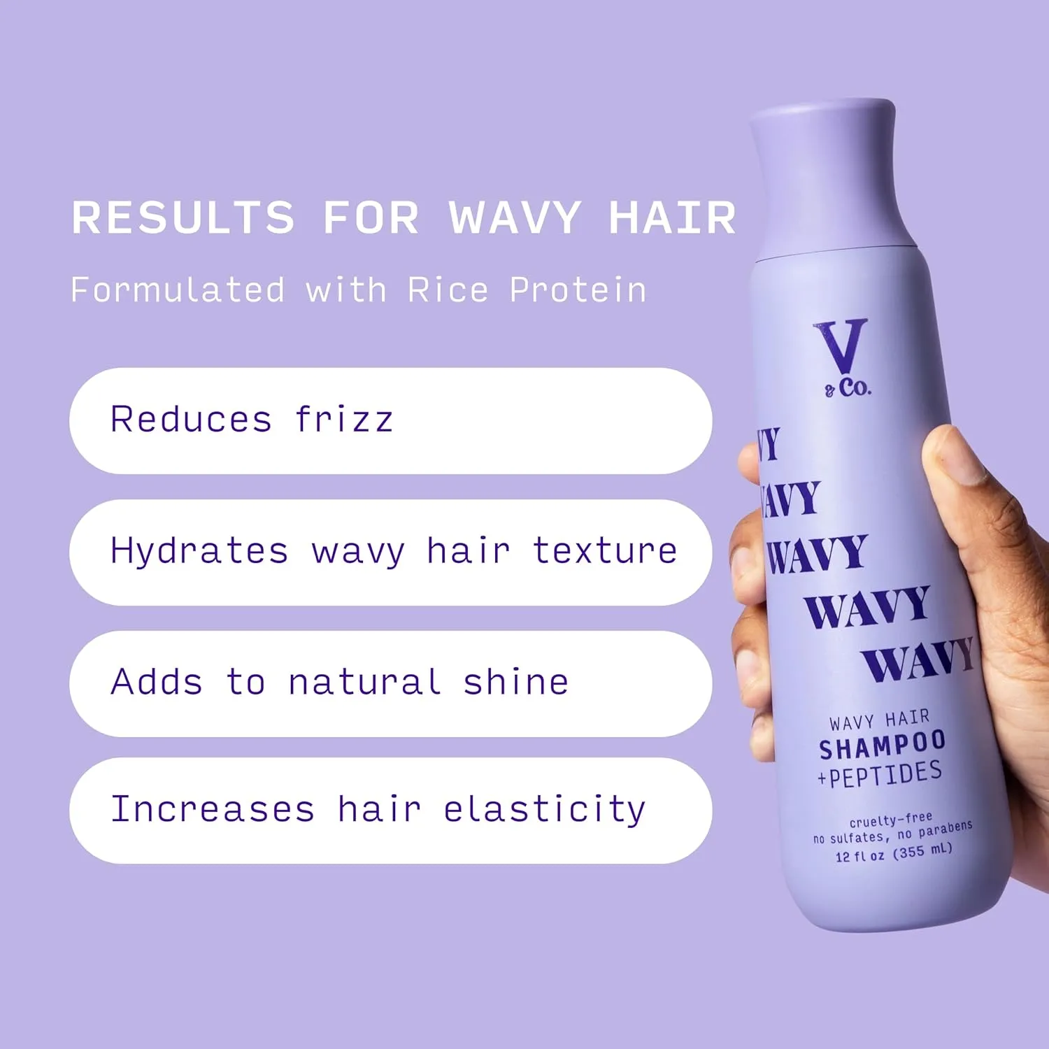 V & CO wave hair conditioner   peptides curlty free no sulfates no parabens بلسم الشعر المموج