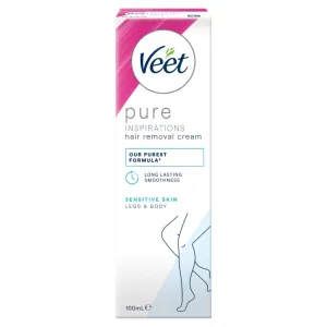 Veet Pure Inspirations Hair Removal Cream for Sensitive Skin Body & Legs 100ml