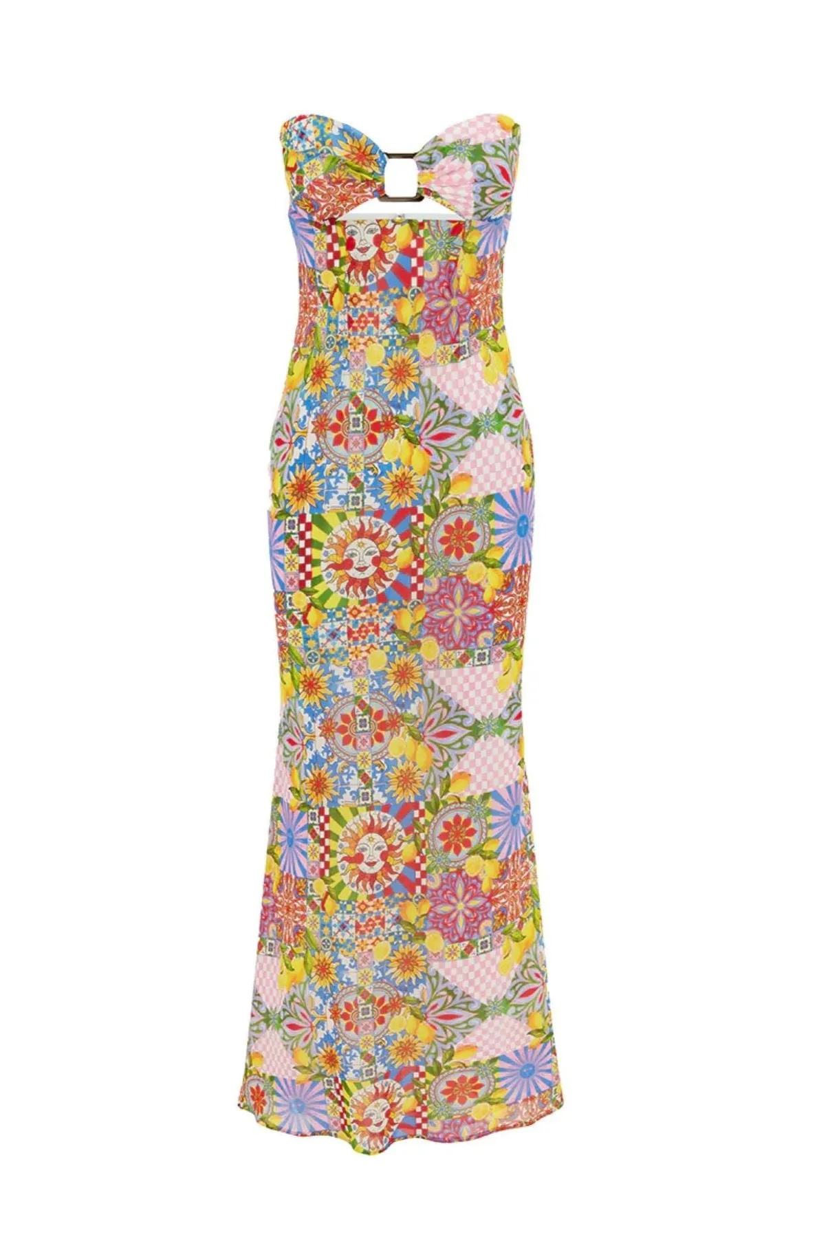 Velzy Strapless Maxi in Anacapri Pink