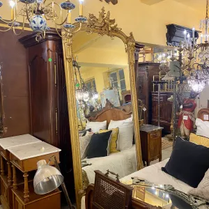 Very Large Antique Gilt Wood Mirror