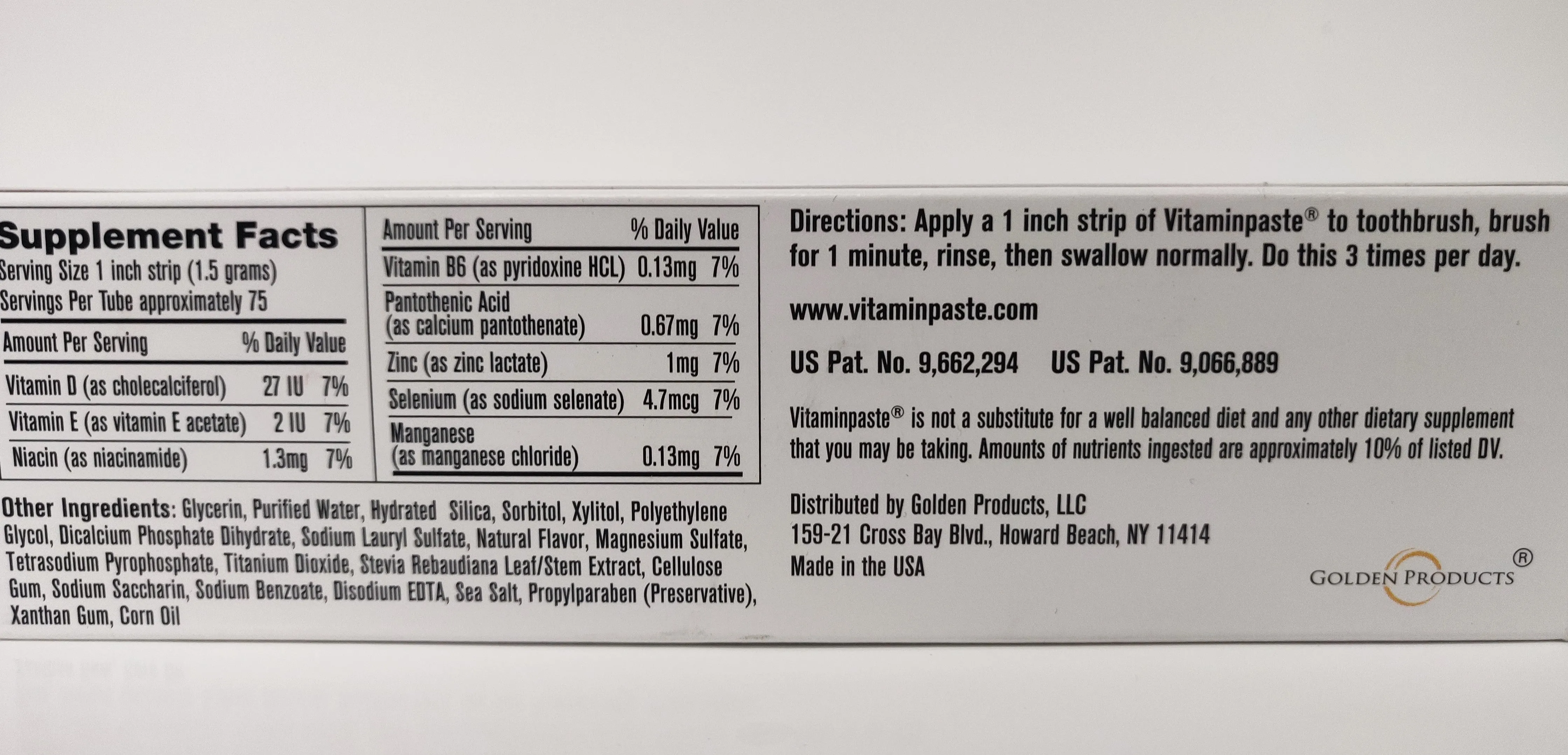Vitaminpaste Toothpaste - Mint Flavor, 4.1 oz