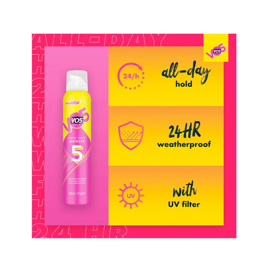 VO5 Mega Hold Styling Mousse 200ml