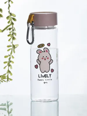 Water Bottle with Screw On Cap, Peach, Plastic, 500 mL
