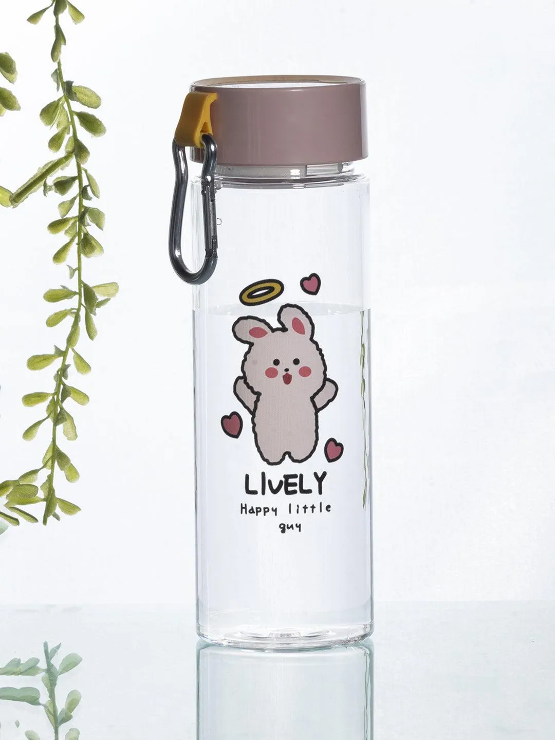 Water Bottle with Screw On Cap, Peach, Plastic, 500 mL