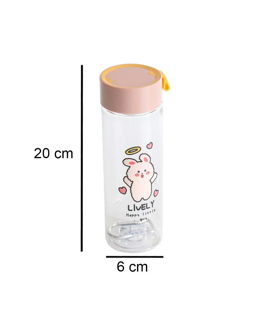 Water Bottle with Screw On Cap, Peach, Plastic, 500 mL