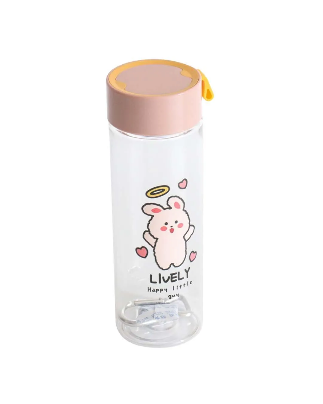 Water Bottle with Screw On Cap, Peach, Plastic, 500 mL
